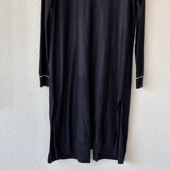 St John Navy Blue Handbeaded Long Cardigan Sweater Size M - Picture 10 of 13